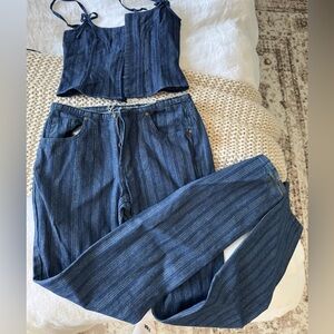 Lioness Blue Denim Corset and Jeans Set
